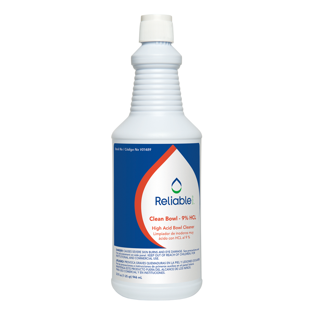 Reliable Brand® Blue Bowl Cleaner (1 qt., 12 Bottles/CS)